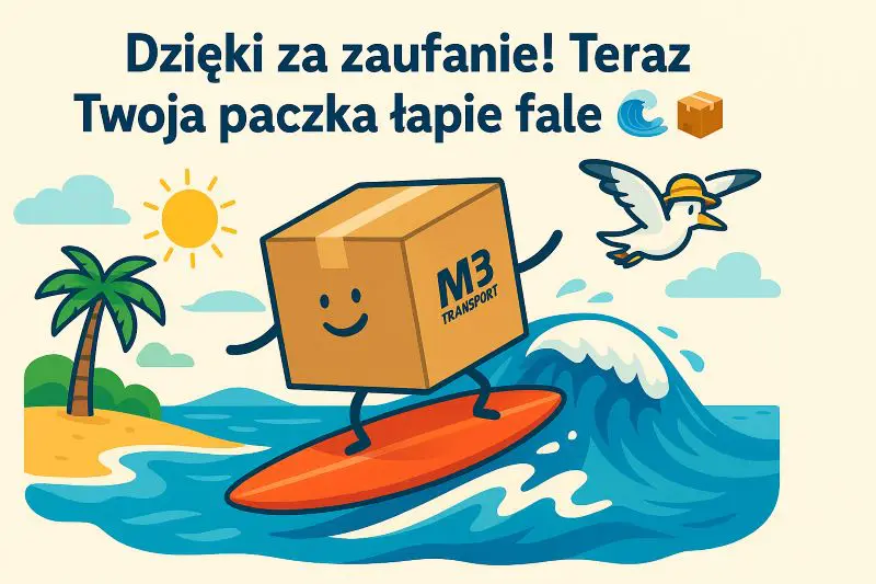 paczka łapie falę